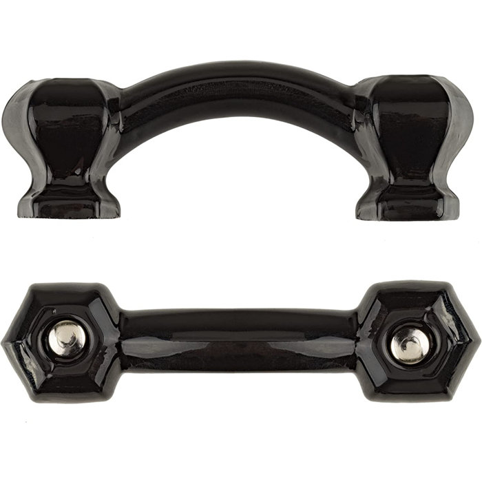 UNIQANTIQ HARDWARE SUPPLY Depression Era Hexagonal Black Milk Glass